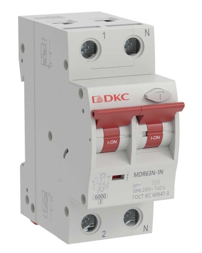 YON max MDR, 1P+N, 30mA, 16A, 6kA, А (MDR63N-1N2C16-A). Автоматический выключатель дифференциального тока. ДКС в Ессентуках
