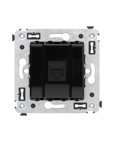 Розетка RJ-45 в стену, кат.5E, Avanti, одинарная, черный квадрат (4402663). Розетка компьютерная. ДКС в Ессентуках