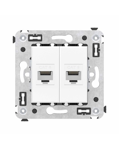 Розетка RJ-45 в стену, кат.6E, Avanti, двойная, белое облако (4400694). Розетка компьютерная. ДКС в Ессентуках