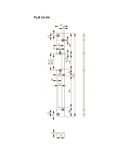 FLH24-94. Запорная планка длинная. dormakaba в Ессентуках
