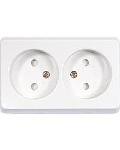 Розетка двойная открытой установки без з/к, бежевый, LK Standard (813601). Розетка без заземляющих контактов с защитными шторками. Экопласт в Ессентуках
