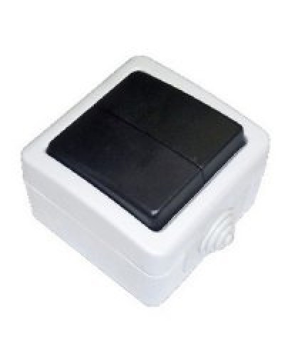 Переключатель двухклавишный 2-полюсный с 2 мест EF602SA, серый, LK Aqua (80006). Переключатель. Экопласт в Ессентуках
