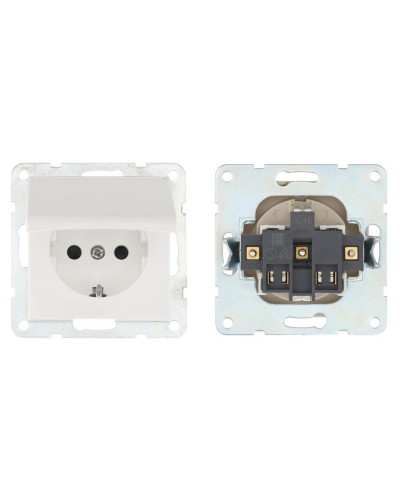 Розетка с з/к, шторками и крышкой, белый LK80 (843404-1). Розетка. Экопласт в Ессентуках