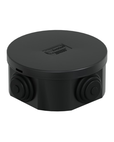 Коробка JBR080 D=80х40, 4 вых., IP44, черная (44005BL-1). Коробка монтажная. Экопласт в Ессентуках