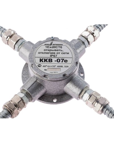 ККВ-07е-Ех-А-Р1-К-БК1, ШТ1/2+ШТ1/2+ШТ1/2+ШТ1/2. Коробка коммутационная взрывозащищенная крестообразная. Эридан в Ессентуках