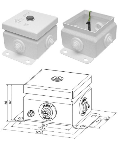 КМ IP55-0808 (без DIN рейки). Коробка монтажная электротехническая. Гефест в Ессентуках