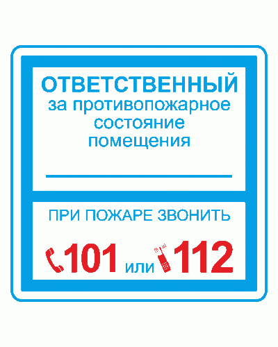 Плёнка (В 02) ответственный за противопожарное состояние (200х200). Пленка. Прочие российские в Ессентуках