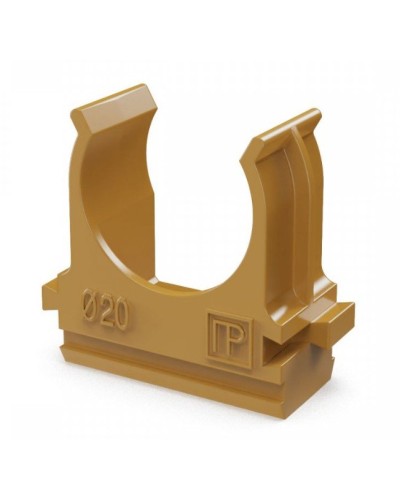 Крепёж-клипса для труб АБС-пластик бук D20 (100 шт) (PR13.0046). Крепление для труб ПВХ. Промрукав в Ессентуках