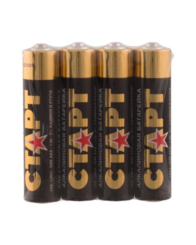СТАРТ LR03-SH4-BOX (1,5 В, AAA, LR03), упак. 4 шт.. Алкалиновые батарейки. СТАРТ в Ессентуках